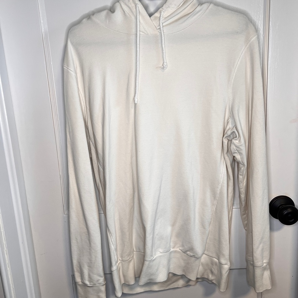 Men's Cream Hooded Pullover Sweatshirt